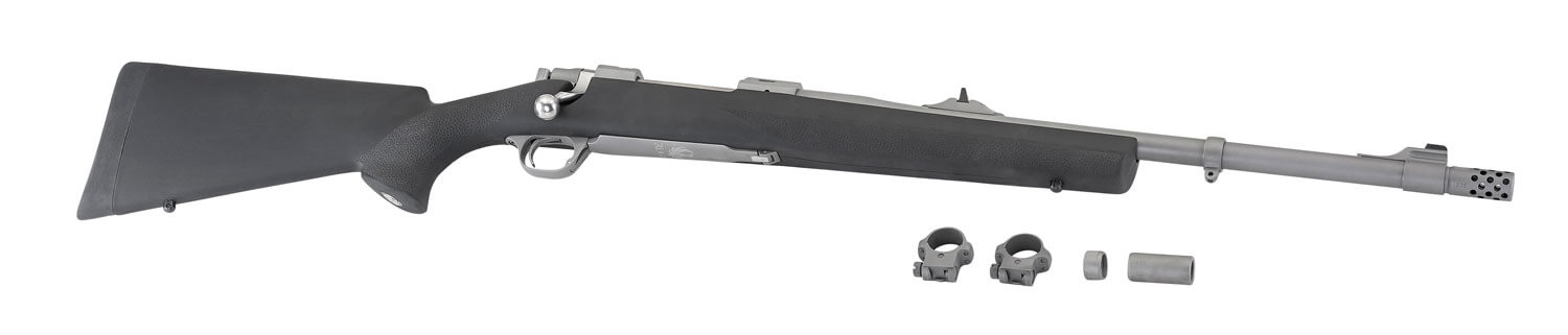 Ruger 57100 Hawkeye Alaskan Full Size 375 Ruger 3+1 20″ Matte Stainless Steel Threaded Barrel Integral Scope Mounts Stainless Steel Receiver Black Hogue OverMolded Synthetic Stock Ruger 57100 Hawkeye Alaskan Full Size 375 Ruger 3+1 20″ Matte Stainless Steel Threaded Barrel Integral Scope Mounts Stainless Steel Receiver Black Hogue OverMolded Synthetic Stock