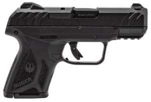 Ruger 3818 Security-9 Compact 9mm Luger  3.42″ Barrel 10+1 Black Polymer Frame With Picatinny Acc. Rail  Black Oxide Steel Slide  Manual Safety