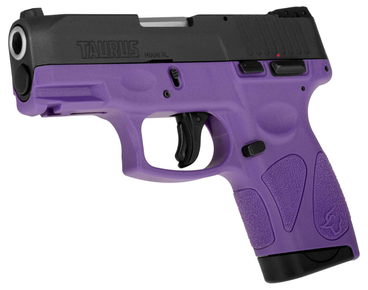 Taurus 1G2S931DP G2S Compact Frame 9mm Luger 7+1 3.26" Matte Stainless Steel Barrel Matte Black Serrated Alloy Steel Slide Dark Purple Polymer Frame w/Picatinny Rail & Polymer Grip Right Hand - Image 4