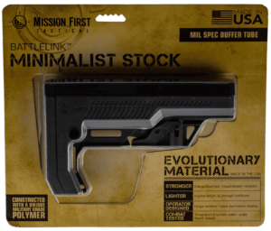 Mission First Tactical BMSMILEXD Battlelink Extreme Duty Minimalist Stock Collapsible Black Synthetic for AR-15  M16  M4 with Mil-Spec Tube (Tube Not Included)