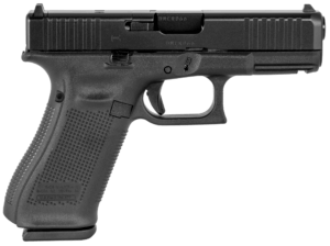Glock PA455S201MOS G45 Gen5 MOS Full Size 9mm Luger 10+1 4.02″ Black GMB Barrel  Black nDLC MOS Cut/Serrated Slide  Black Polymer Frame w/Accessory Rail  Black Textured w/Interchangeable Backstrap Grip  Ambidextrous