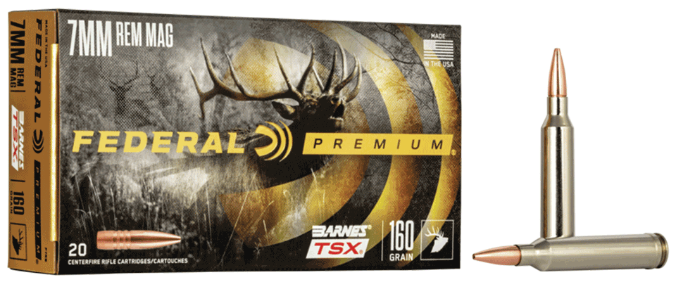 Federal P7RN Premium 7mmRemMag 160gr Barnes TSX 20rd Box Federal P7RN Premium 7mmRemMag 160gr Barnes TSX 20rd Box