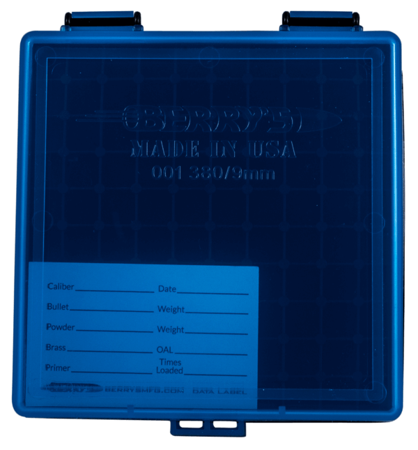 Berry’s 69874 Ammo Box  380 ACP/9mm Luger Blue/Black Polypropylene 100rd