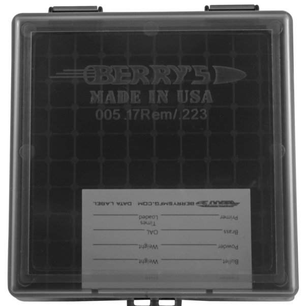 Berry’s 11664 Ammo Box  223 Rem/5.56x45mm NATO Smoke/Black Polypropylene 100rd