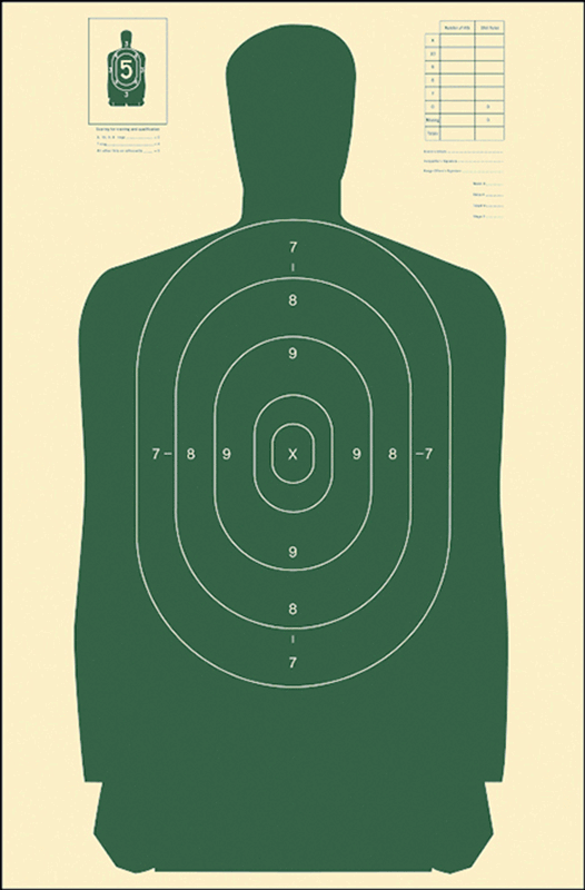 Action Target B27SGREEN100 Qualification Standard Silhouette Paper Hanging 24″ x 45″ Green/White 100rd Box