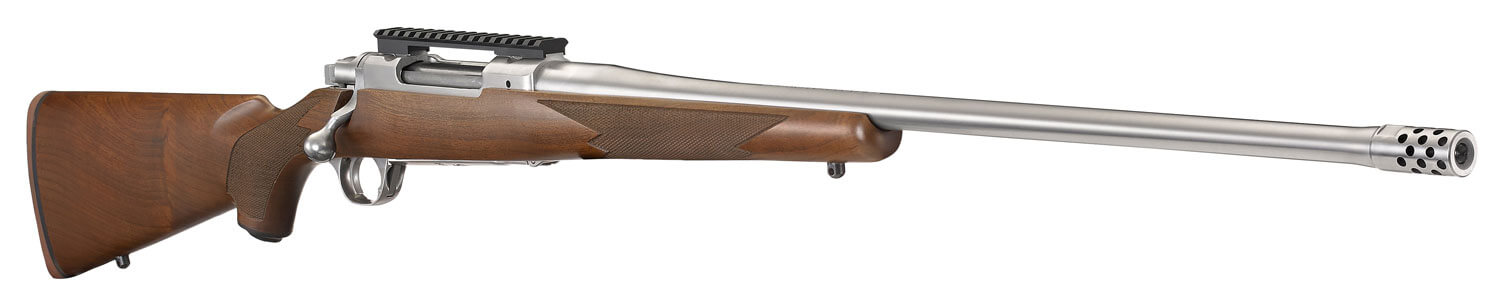 Ruger 57109 Hawkeye Hunter Full Size 300 Win Mag 3+1 24″ Satin Stainless Steel Threaded Barrel Picatinny Rail Steel Receiver Fixed American Walnut w/Pistol Grip Stock Ruger 57109 Hawkeye Hunter Full Size 300 Win Mag 3+1 24″ Satin Stainless Steel Threaded Barrel Picatinny Rail Steel Receiver Fixed American Walnut w/Pistol Grip Stock