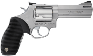 Taurus 2440049TKR Tracker 44 Medium Frame 44 Rem Mag 5rd 4″ Matte Stainless Ported Barrel  Cylinder & Frame  Adjustable Rear Sight  Black Rubber Grip  Transfer Bar Safety  Exposed Hammer