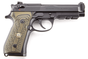 Wilson Combat BER92BRIG9 92G Brigadier Tactical 9mm Luger 15+1 4.70″ Target Crown Steel Barrel  Black Serrated Steel Slide  Black Steel Frame w/Picatinny Rail  Dirty Olive G10 Grip  Ambidextrous