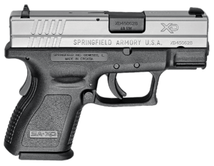 Springfield Armory XD9822 XD *CA Compliant Sub-Compact Frame 40 S&W 9+1  3″ Black Melonite Steel Barrel  Serrated Stainless Steel Slide  Black Polymer Frame w/Picatinny Rail