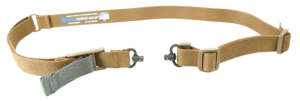 Blue Force Gear VCAS2TO1RED125AACB Vickers 221 made of Coyote Tan Cordura with 54″-64″ OAL  1.25″ W  One-Two Point Design & RED Swivel for AR Platform