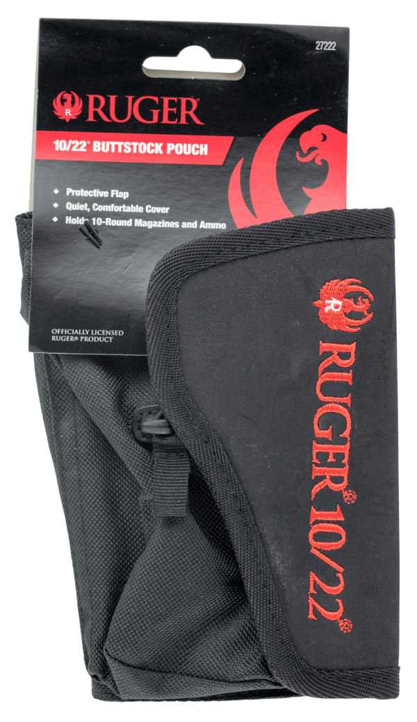 Ruger 27222 Buttstock Pouch  Black Cordura