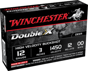 Winchester Ammo SB12300 Double X High Velocity 12 Gauge 3″ 12 Pellets 00 Buck Shot 5 Per Box