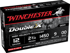 Winchester Ammo SB1200 Double X High Velocity 12 Gauge 2.75″ 9 Pellets 00 Buck Shot 5 Per Box