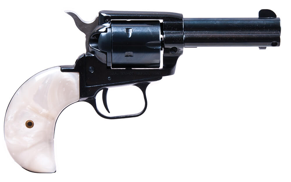 Heritage Mfg RR22MB3BHPRL Rough Rider 22 LR 22 WMR 6 Shot 3.50" Black Steel Barrel Black Zinc Alloy Frame Black Cylinder White Pearl Birdshead Grip Hammer/Thumb Safety Exposed Hammer - Image 2