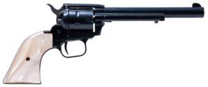 Heritage Mfg RR22MB6PRL Rough Rider  22 LR 22 WMR 6 Shot 6.50″ Black Barrel  Cylinder & Frame  Altamont White Pearl Grips