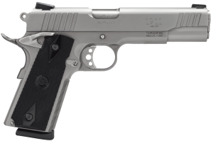 Taurus 1191109 1911  Full Size Frame 45 ACP 8+1 5" Matte Stainless Steel Barrel  Serrated Stainless Steel Slide  Matte Stainless Steel Frame w/Beavertail  Black Checkered Polymer Grip  Right Hand