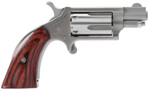 North American Arms 22MSGBG Mini-Revolver  22 WMR 5 rd 1.13″ Barrel  Stainless Steel Barrel/Cylinder/Frame  Exclusive Wood Boot Grip