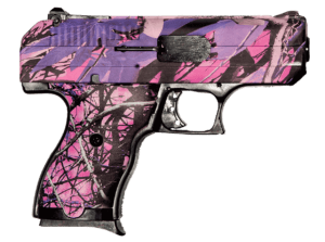 Hi-Point CF380PI CF  380 ACP 8+1  3.50″ Black Steel Barrel  Hydro-Dipped Pink Camo Serrated Steel Slide  Hydro-Dipped Pink Camo Polymer Frame & Grip
