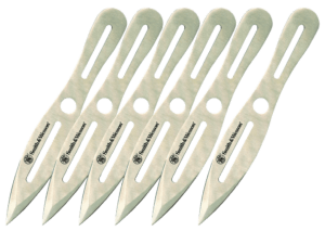 Smith & Wesson Knives SWTK8CP Throwing Knives  4.50″ Fixed Spear Point Plain 2Cr13MoV SS Blade 2Cr13 Stainless Handle Includes 6 Pack