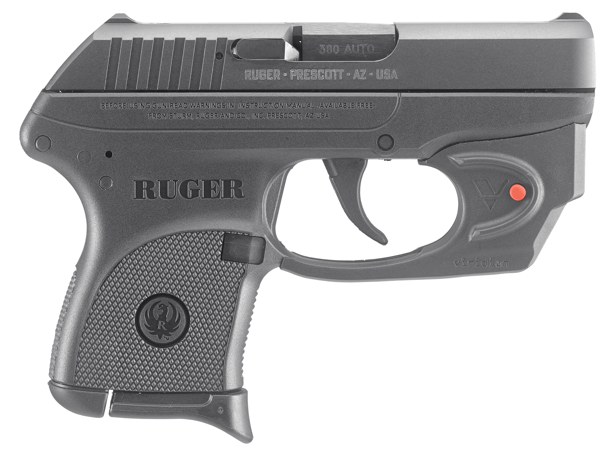 Ruger 3752 LCP w/Laser 380 ACP 6+1 2.75″ Black Steel Barrel Black Oxide Serrated Steel Slide Black Polymer Frame Black Polymer Grip Viridian E-Series Red Laser Ruger 3752 LCP w/Laser 380 ACP 6+1 2.75″ Black Steel Barrel Black Oxide Serrated Steel Slide Black Polymer Frame Black Polymer Grip Viridian E-Series Red Laser