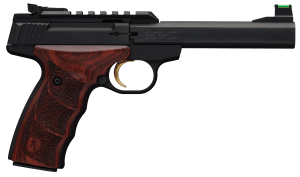 Browning 051533490 Buck Mark Plus 22 LR 10+1 5.50" Slab Side Barrel Matte Black Serrated Steel/Optic Ready Slide & Aluminum Frame Rosewood Finger Grooved Ultragrip DX Grip