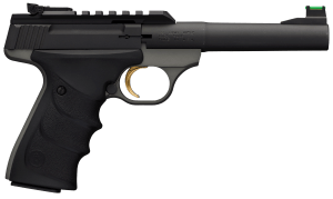 Browning 051530490 Buck Mark Plus Practical 22 LR 10+1 5.50" Tapered Bull Barrel  Matte Black Optic Ready/Serrated Steel Slide  Matte Gray Aluminum Frame  Black Ultragrip RX Grips