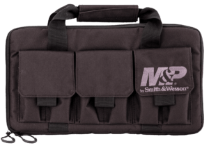 M&P Accessories 110029 Pro Tac Handgun Case Black Nylon Holds 2 Handguns