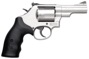 Smith & Wesson 10064 Model 69 Combat Magnum 44 Rem Mag Stainless Steel 2.75″ Barrel  5rd Cylinder & L-Frame  Full Length Extractor Rod  Internal Lock