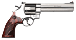 Smith & Wesson 150714 Model 629 Deluxe 44 Rem Mag or 44 S&W Spl Stainless Steel 6.50″ Barrel & 6rd Cylinder  Satin Stainless Steel N-Frame  Textured Wood Grip