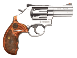 Smith & Wesson 150713 Model 686 Plus Deluxe 357 Mag or 38 S&W Spl +P Stainless Steel 3″ Barrel & 7rd Cylinder   Satin Stainless Steel L-Frame  Textured Wood Grip  Internal Lock