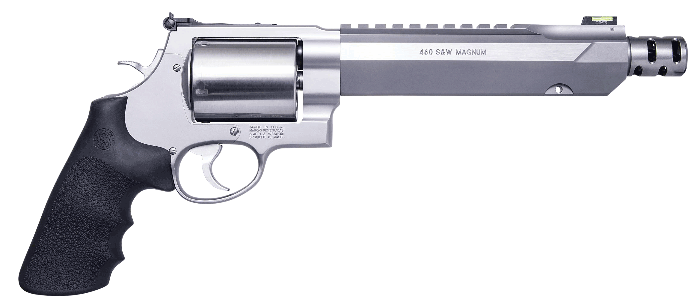 Smith & Wesson 11626 Model 460 Performance Center XVR 460 S&W Mag 7.50″ Stainless Steel Barrel With Muzzle Brake/Picatinny Rail Stainless Steel 5rd Unfluted Cylinder & X-Frame HiViz Fiber Optic Green Front Sight Smith & Wesson 11626 Model 460 Performance Center XVR 460 S&W Mag 7.50″ Stainless Steel Barrel With Muzzle Brake/Picatinny Rail Stainless Steel 5rd Unfluted Cylinder & X-Frame HiViz Fiber Optic Green Front Sight