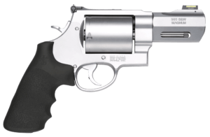 Smith & Wesson 11623 Model 500 Performance Center  500 S&W Mag Stainless Steel 3.50″ Barrel  5rd Unfluted Cylinder & X Frame  Trigger Overtravel Stop  HiViz Fiber Optic Front Sight