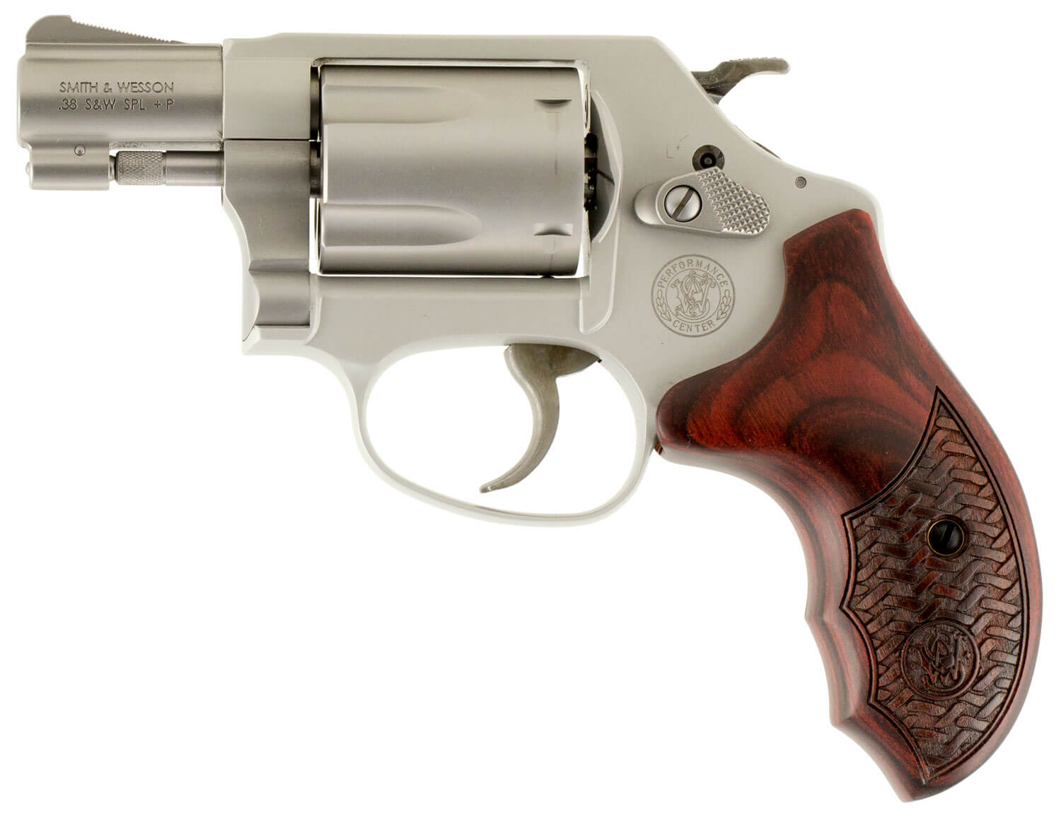 Smith & Wesson 170349 Model 637 Performance Center Enhanced Action 38 S&W Spl +P 5 Shot 1.88″ Stainless Steel Barrel/Cylinder Matte Silver Aluminum Alloy J-Frame Custom Wood Grip Internal Lock Smith & Wesson 170349 Model 637 Performance Center Enhanced Action 38 S&W Spl +P 5 Shot 1.88″ Stainless Steel Barrel/Cylinder Matte Silver Aluminum Alloy J-Frame Custom Wood Grip Internal Lock