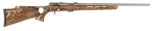 Savage Arms 96200 93R17 BTVSS 17 HMR Caliber with 5+1 Capacity  21" Barrel  Satin Stainless Metal Finish  Fixed Thumbhole Natural Brown Laminate Stock & AccuTrigger Right Hand (Full Size)