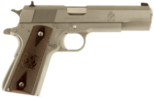 Springfield Armory PB9151LCA 1911 Mil-Spec *CA Compliant 45 ACP 7+1  5″ Stainless Match Grade Steel Barrel  Serrated Stainless Steel Slide & Frame w/Beavertail  Crossed Cannon Cocobolo Grip