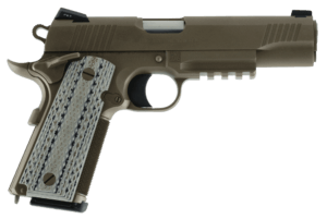 Colt Mfg O1070CQB Limited Edition Government 45 ACP 8+1  5″ Stainless National Match Barrel  Desert Sand Serrated Steel Slide & Frame w/Picatinny Rail  Scalloped Gray G10 Grip  Ambidextrous