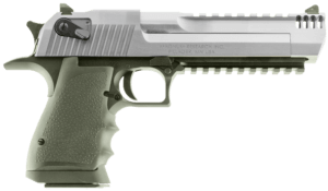 Magnum Research DE44ASIMB Desert Eagle Mark XIX L6 44 Rem Mag 8+1  6″ Stainless Stainless Steel w/Muzzle Brake & Picatinny Rail Barrel  Serrated Stainless Steel Slide  Black Anodized Aluminum Frame w/Beavertail & Picatinny Rail  Black Finger Groove Grip