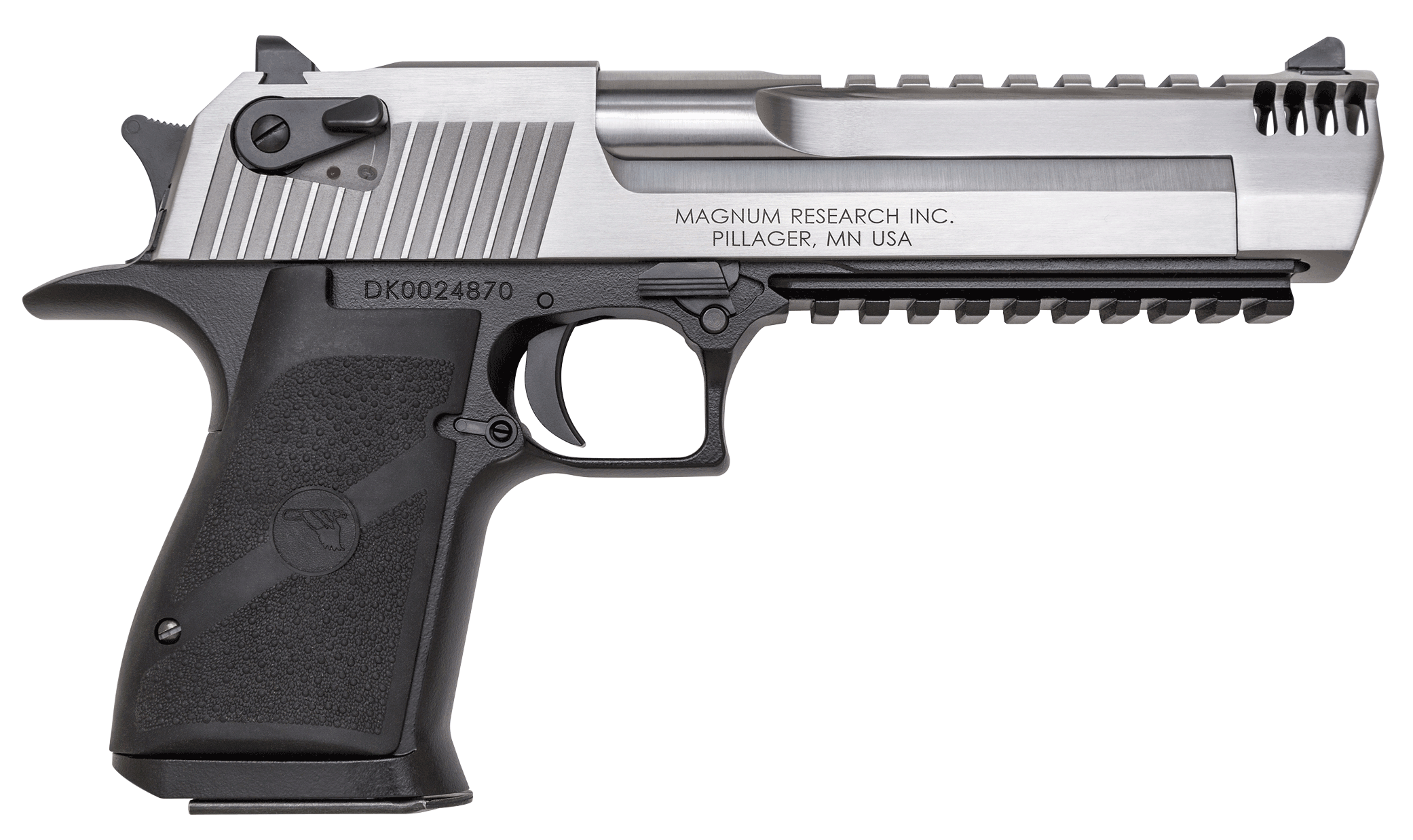 Magnum Research DE357ASIMB Desert Eagle Mark XIX L6 357 Mag 9+1 6″ Stainless Steel w/Integral Muzzle Brake & Picatinny Rail Barrel Stainless Serrated Stainless Steel Slide Black Anodized Aluminum Frame w/Beavertail Black Polymer Grip Manual Thumb Saf Magnum Research DE357ASIMB Desert Eagle Mark XIX L6 357 Mag 9+1 6″ Stainless Steel w/Integral Muzzle Brake & Picatinny Rail Barrel Stainless Serrated Stainless Steel Slide Black Anodized Aluminum Frame w/Beavertail Black Polymer Grip Manual Thumb Saf