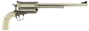 Magnum Research BFR4570B BFR Long Cylinder Extra Large Frame 45-70 Gov 5 Shot  10″ Brushed Stainless Steel Barrel  Cylinder & Frame  Bisley White Laminate Grip  Exposed Hammer