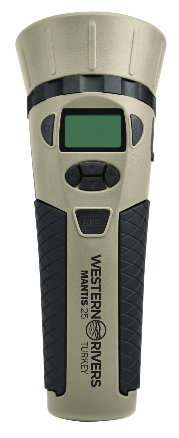 Western Rivers GC25TKY Mantis  Electronic Turkey Call  25 Preloaded Sounds  Tan Plastic Includes Hand Lanyard