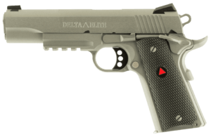 Colt Mfg O2020RG Delta Elite  10mm Auto 8+1 5″ Steel Barrel  Stainless Steel Serrated Slide & Frame w/Picatinny Rail  Black Polymer w/Delta Medallions Grips  Ambidextrous