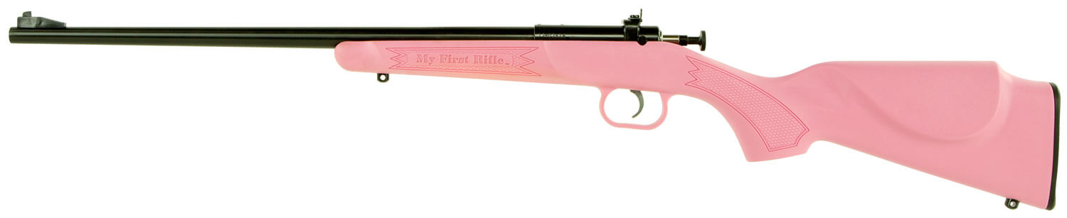 Crickett KSA2220 Youth 22 LR 1rd 16.12″ Blued Barrel & Receiver Fixed Front/Adjustable Rear Peep Sights Pink Synthetic Stock w/11.5″ LOP Rebounding Firing Pin Safety Crickett KSA2220 Youth 22 LR 1rd 16.12″ Blued Barrel & Receiver Fixed Front/Adjustable Rear Peep Sights Pink Synthetic Stock w/11.5″ LOP Rebounding Firing Pin Safety