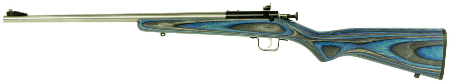 Crickett KSA2223 Youth 22 LR 1rd 16.12″ Stainless Steel Barrel Fixed Front/Adjustable Rear Peep Sights Blue Laminate Stock w/11.5″ LOP Rebounding Firing Pin Safety Crickett KSA2223 Youth 22 LR 1rd 16.12″ Stainless Steel Barrel Fixed Front/Adjustable Rear Peep Sights Blue Laminate Stock w/11.5″ LOP Rebounding Firing Pin Safety