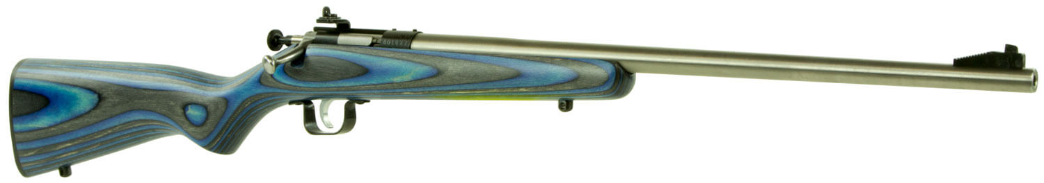 Crickett KSA2223 Youth 22 LR 1rd 16.12″ Stainless Steel Barrel Fixed Front/Adjustable Rear Peep Sights Blue Laminate Stock w/11.5″ LOP Rebounding Firing Pin Safety Crickett KSA2223 Youth 22 LR 1rd 16.12″ Stainless Steel Barrel Fixed Front/Adjustable Rear Peep Sights Blue Laminate Stock w/11.5″ LOP Rebounding Firing Pin Safety