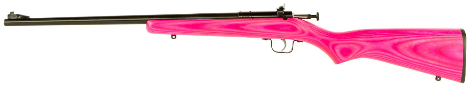 Crickett KSA2225 Youth 22 LR 1rd 16.12″ Blued Barrel & Receiver Fixed Front/Adjustable Rear Peep Sights Pink/Black Laminate Stock w/11.5″ LOP Rebounding Firing Pin Safety Crickett KSA2225 Youth 22 LR 1rd 16.12″ Blued Barrel & Receiver Fixed Front/Adjustable Rear Peep Sights Pink/Black Laminate Stock w/11.5″ LOP Rebounding Firing Pin Safety