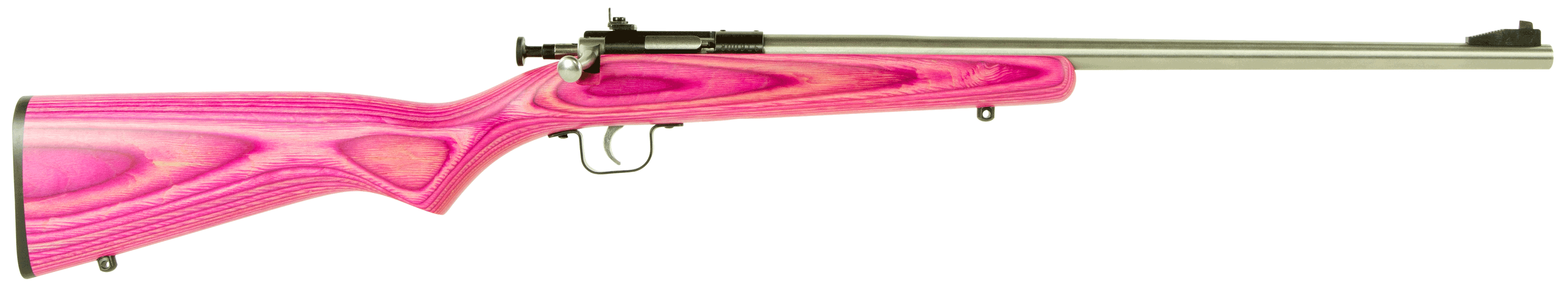 Crickett KSA2226 Youth 22 LR 1rd 16.12″ Stainless Steel Barrel Fixed Front/Adjustable Rear Peep Sights Pink/Black Laminate Stock w/11.5″ LOP Rebounding Firing Pin Safety Crickett KSA2226 Youth 22 LR 1rd 16.12″ Stainless Steel Barrel Fixed Front/Adjustable Rear Peep Sights Pink/Black Laminate Stock w/11.5″ LOP Rebounding Firing Pin Safety