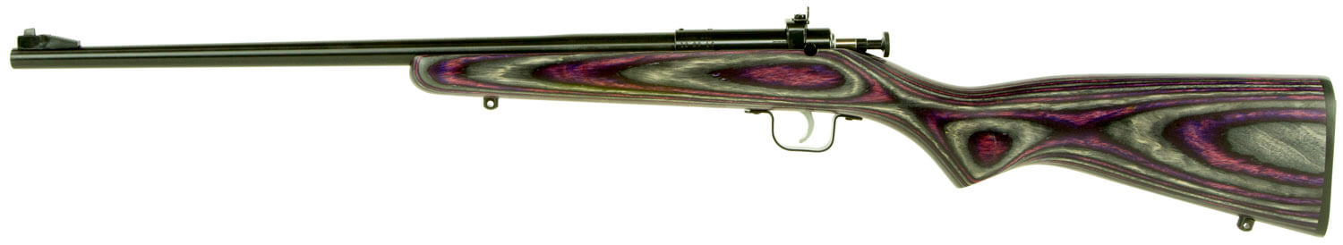 Crickett KSA2227 Youth 22 LR 1rd 16.12″ Blued Barrel & Receiver Fixed Front/Adjustable Rear Sights Purple Laminate Stock w/11.5″ LOP Rebounding Firing Pin Safety Crickett KSA2227 Youth 22 LR 1rd 16.12″ Blued Barrel & Receiver Fixed Front/Adjustable Rear Sights Purple Laminate Stock w/11.5″ LOP Rebounding Firing Pin Safety