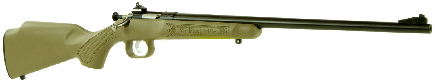 Crickett KSA2235 Youth 22 LR 1rd 16.12″ Blued Barrel & Receiver Fixed Front/Adjustable Rear Peep Sights Desert Tan Synthetic Stock w/11.5″ LOP Rebounding Firing Pin Safety Crickett KSA2235 Youth 22 LR 1rd 16.12″ Blued Barrel & Receiver Fixed Front/Adjustable Rear Peep Sights Desert Tan Synthetic Stock w/11.5″ LOP Rebounding Firing Pin Safety