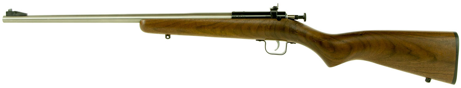 Crickett KSA3238 Youth 22 LR 1rd 16.12″ Stainless Steel Barrel Fixed Front/Adjustable Rear Peep Sights Walnut Stock w/11.5″ LOP Rebounding Firing Pin Safety Crickett KSA3238 Youth 22 LR 1rd 16.12″ Stainless Steel Barrel Fixed Front/Adjustable Rear Peep Sights Walnut Stock w/11.5″ LOP Rebounding Firing Pin Safety
