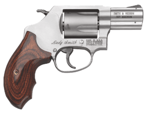 Smith & Wesson 162414 Model 60 Ladysmith 357 Mag or 38 S&W Spl +P 5 Shot 2.12″ Stainless Steel Barrel/Cylinder  Satin Stainless Steel J-Frame  Ergonomic Wood Grip For Smaller Hands